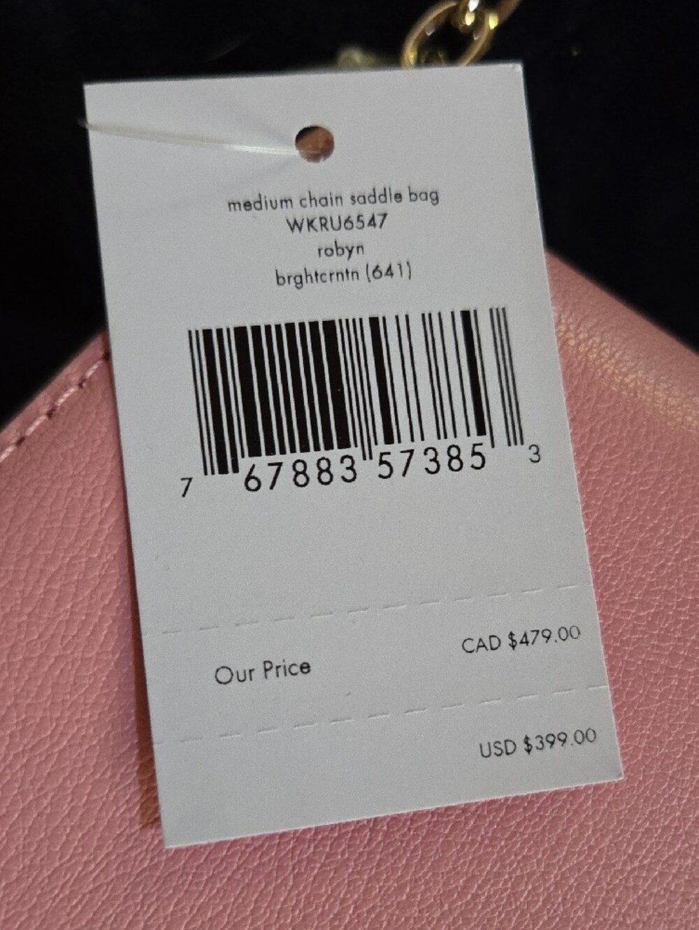 NWT Kate Spade Medium Chain Saddle Crossbody Bag - Picture 2 of 9